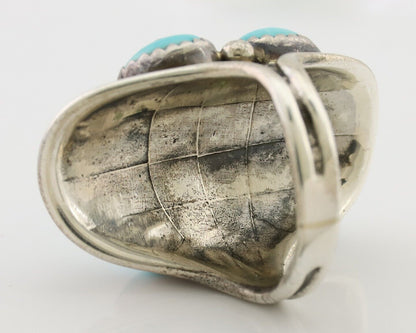 Navajo Handmade Ring 925 Silver Kingman Turquoise Native American C.80's