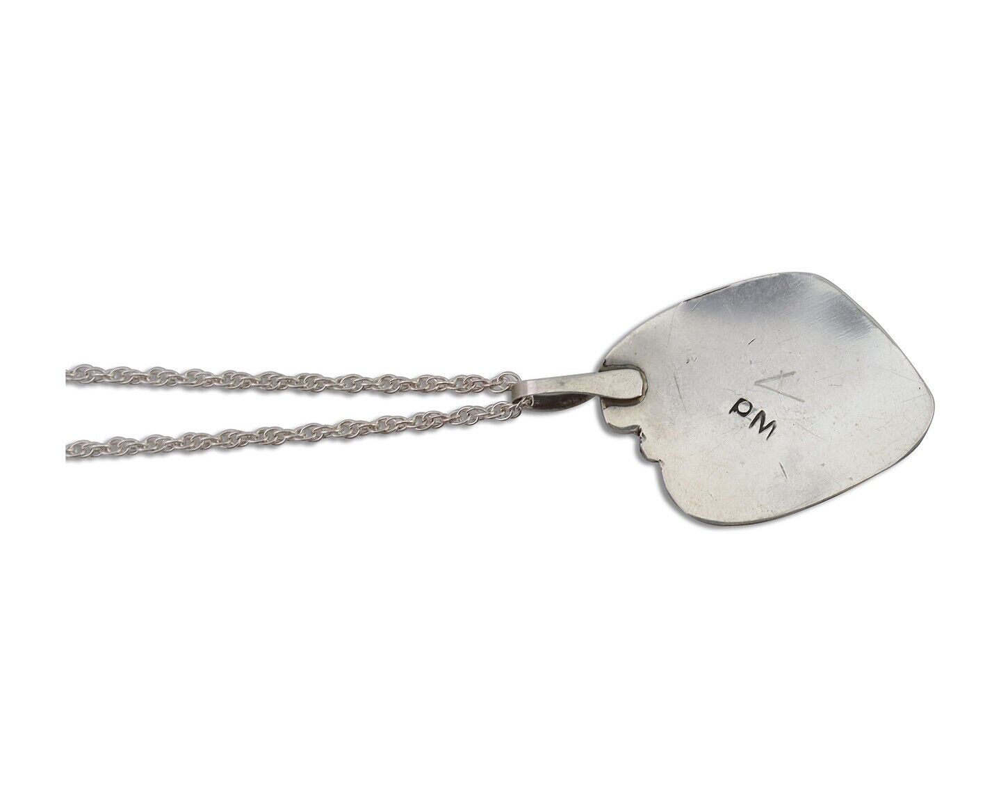 Navajo Turquoise Handmade Necklace 925 Silver Artist Signed PM C.80s