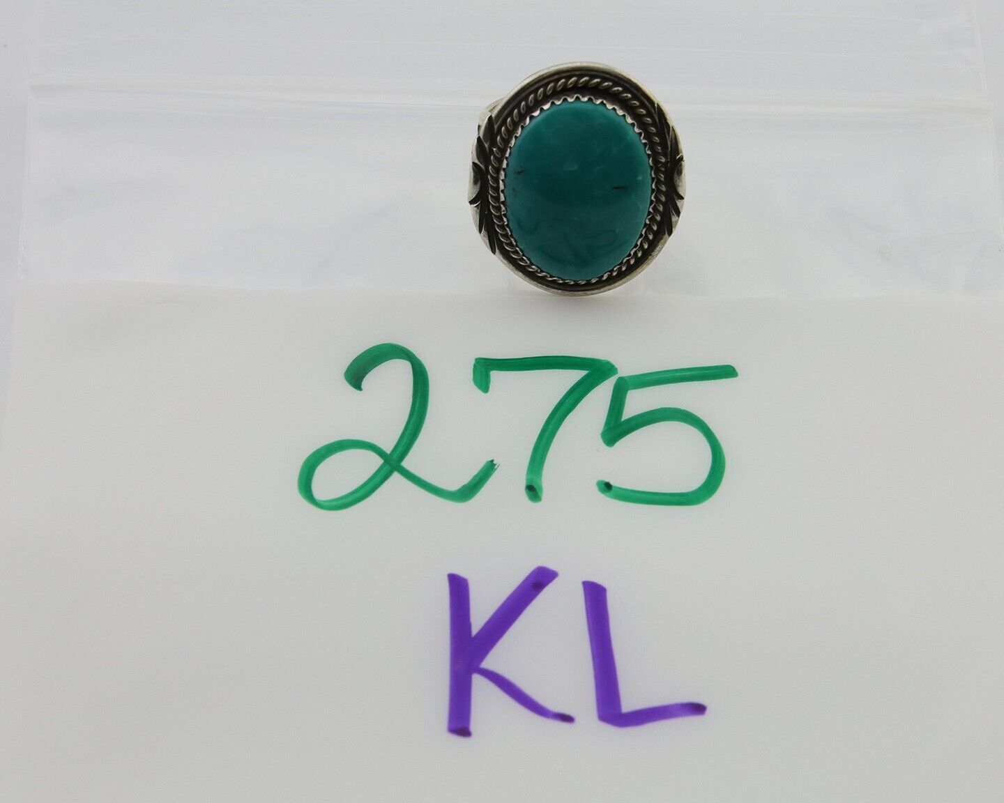 Navajo Ring 925 Silver Natural Spiderweb Turquoise Native Artist C.80's