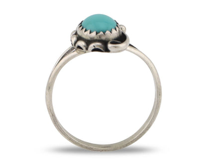Navajo Ring 925 Silver Sleeping Beauty Turquoise Native American Artist C.80's