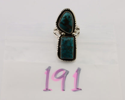 Navajo Handmade Ring 925 Silver Morenci Tuquoise Native American Artist C.80's