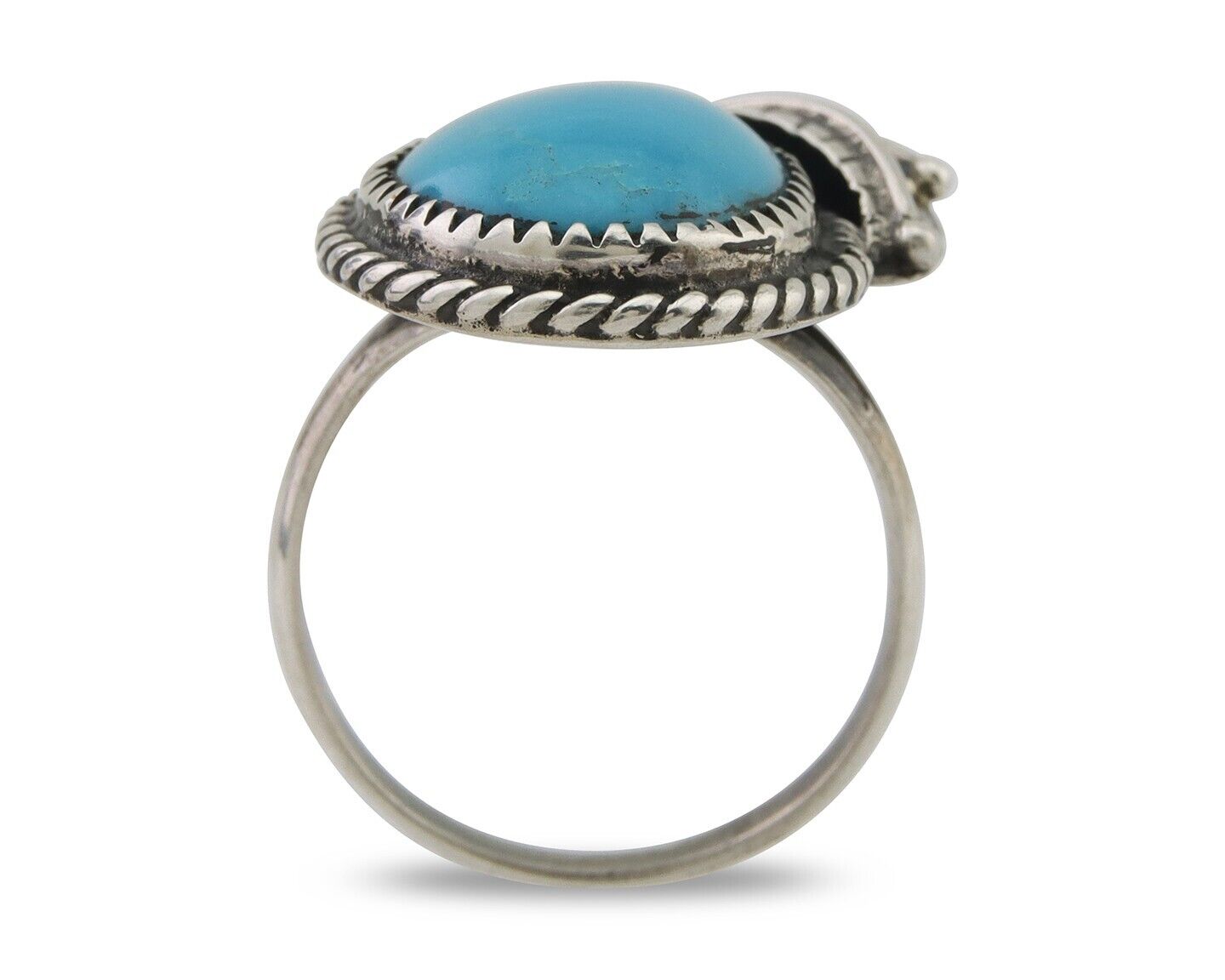 Navajo Handmade Ring 925 Silver Natural Turquoise Native Artist C.80's
