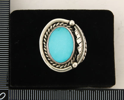 Mexican Handmade Ring 925 Sterling Natural Mined Turquoise C.80's Size 6