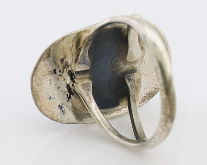 Navajo Handmade Ring 925 Silver Kingman Turquoise Size 5.25 C.80's