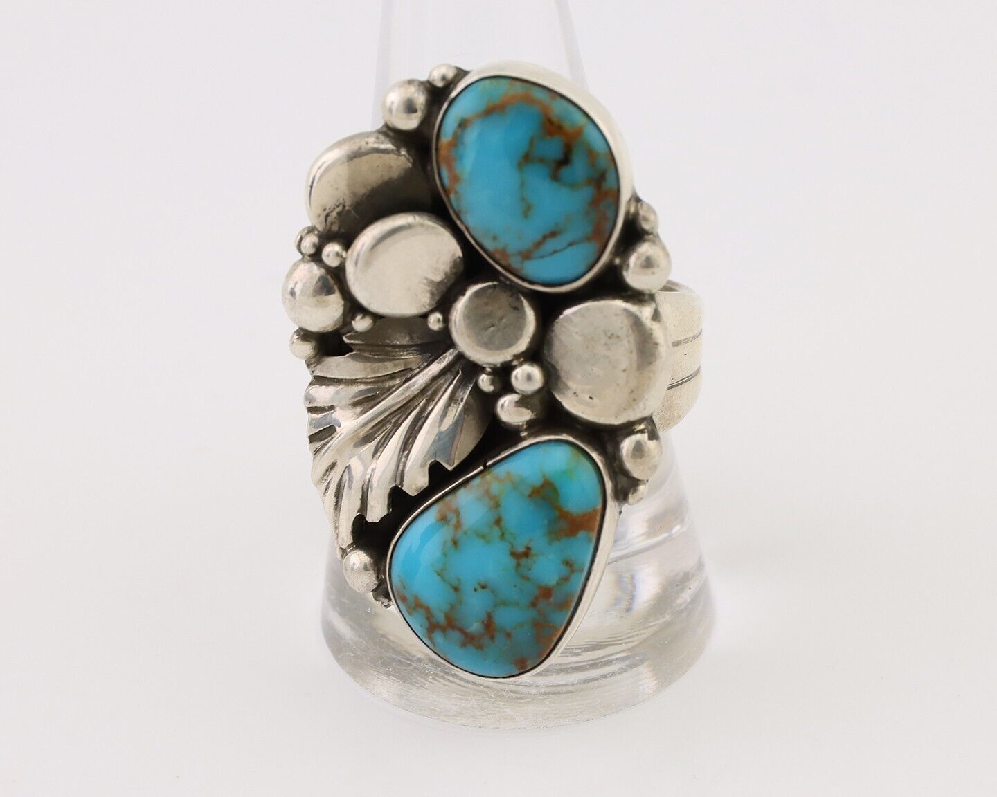 Navajo Handmade Ring 925 Silver Natural Tuquoise Artist Signed D Zachary C.80's