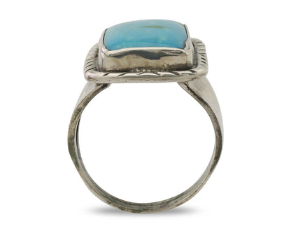 Navajo Ring 925 Silver Natural Blue Turquoise Native American Artist C.80's