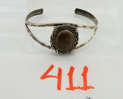 Navajo Bracelet 925 Silver Turquoise Cuff Artist Signed C.80's