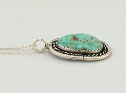 Navajo Necklace 925 Silver Natural Turquoise Native American Artist C.80's