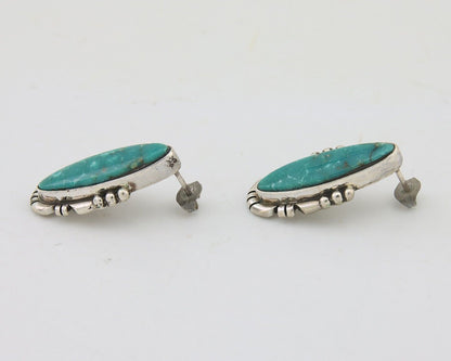 Navajo Dangle Earrings 925 Natural Turquoise Signed Wilson Padilla C.80's