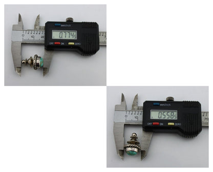 Navajo Tie Tack 925 Silver Natural Mined Turquoise Native American Artist C.80's