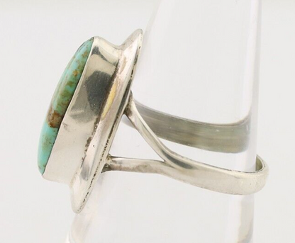 Navajo Handmade Ring 925 Silver Blue Turquoise Artist Signed Kachina C.80's