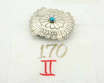 Navajo Belt Buckle 925 Sterling Silver Concho Native Artist 2x2.3 in C.80's