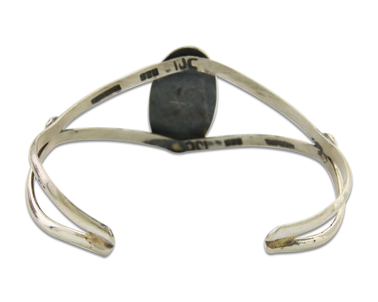 Navajo Cuff Bracelet 925 Silver Turquoise Cuff Artist Signed IJC C.80's