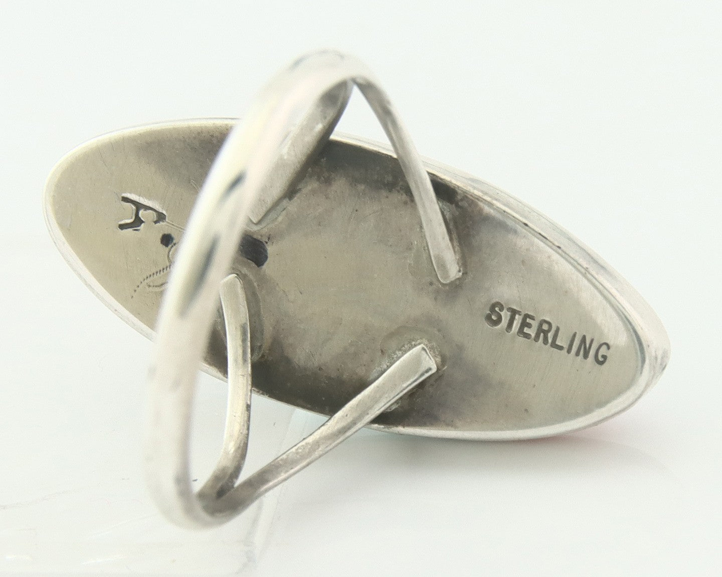 Vintage Zuni Ring 925 Sterling Silver Natural Gemstone Signed A Size 8.0