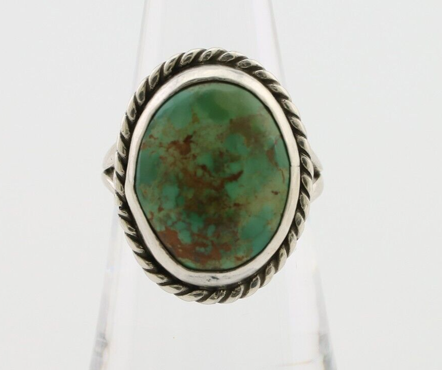 Navajo Ring 925 Silver Kingman Turquoise Native American Artist C.80's