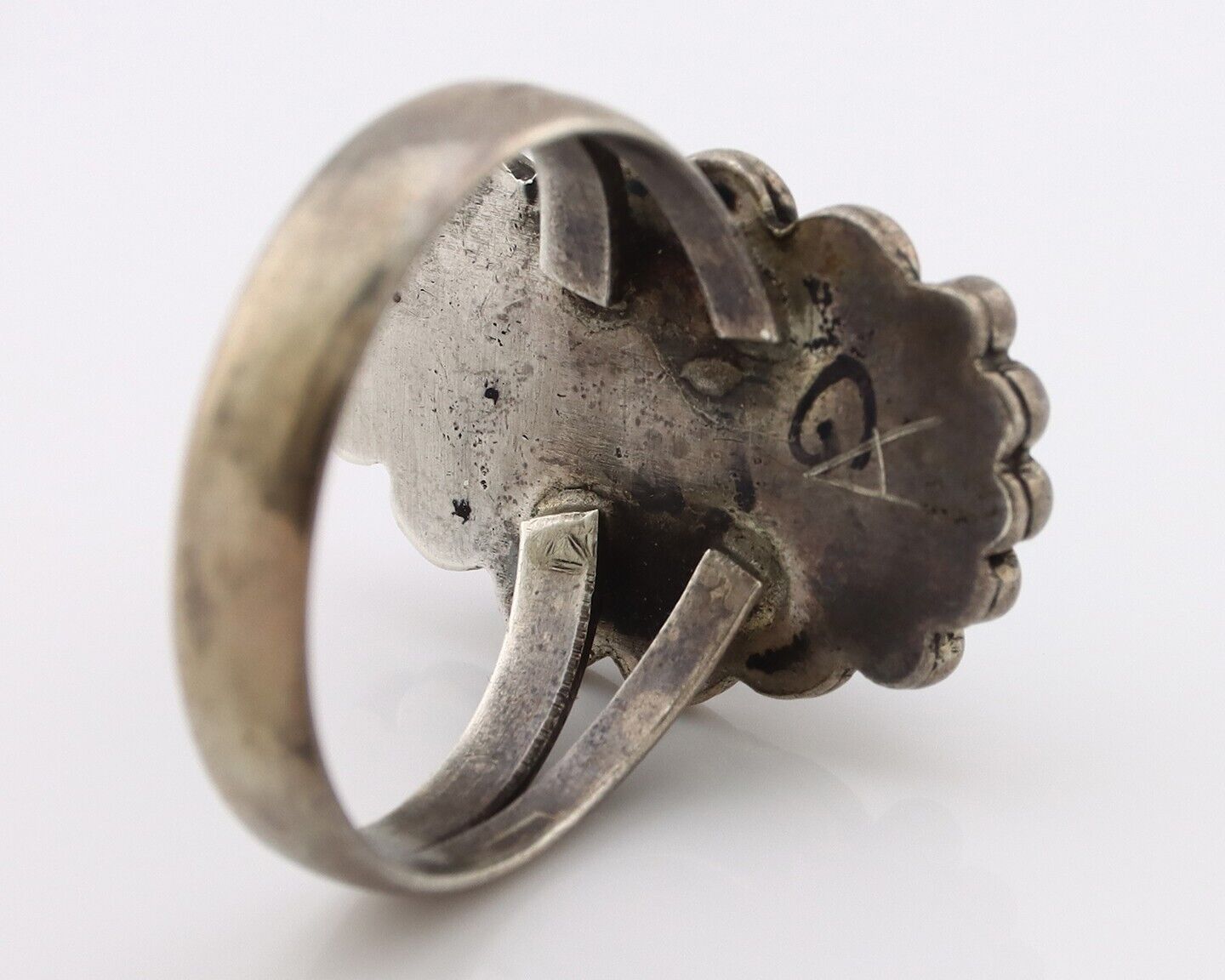 Navajo Ring 925 Silver Blue Turquoise Native American Artist C.80's