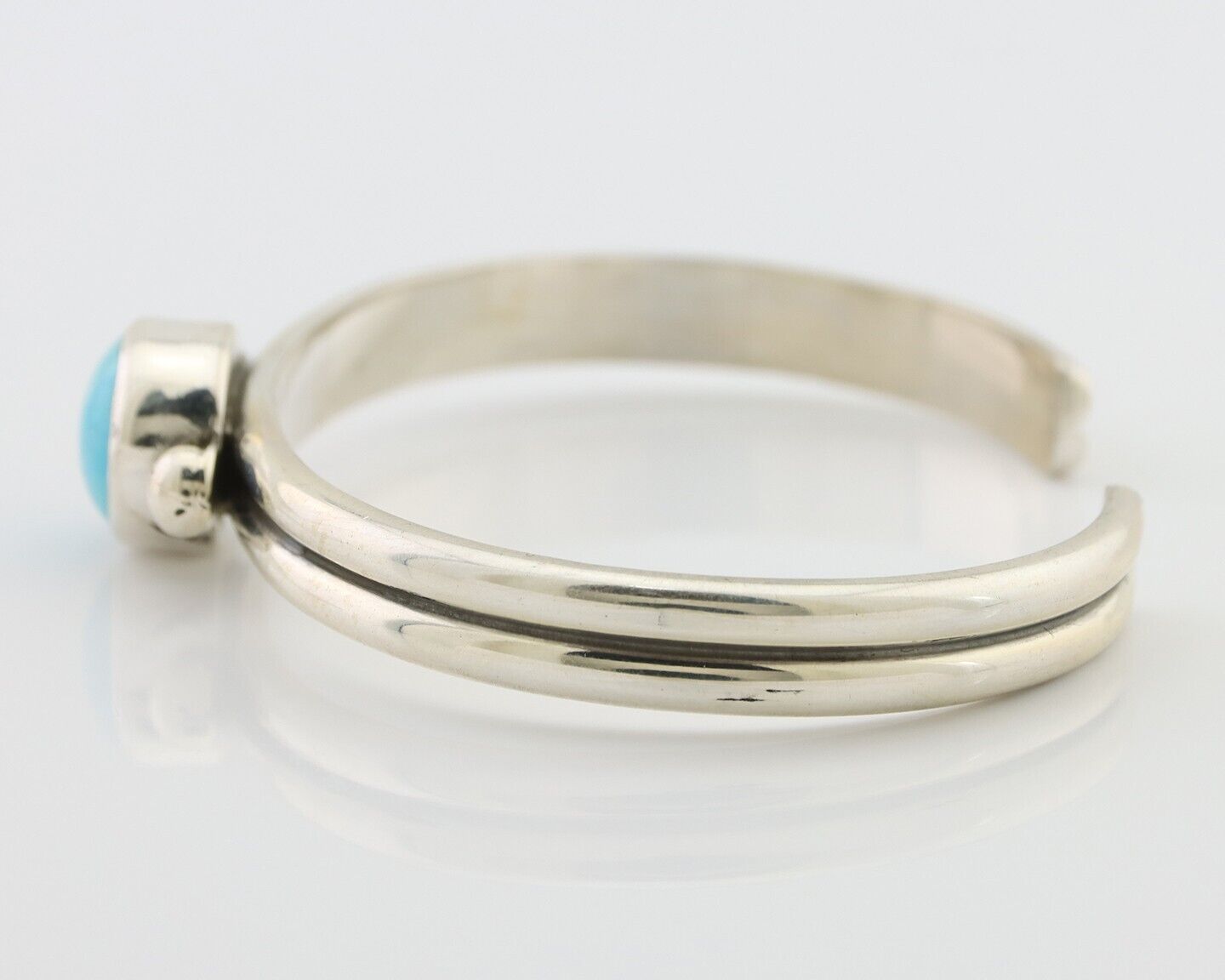 Navajo Cuff Bracelet 925 Silver Natural Blue Turquoise Native American C.80's