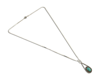 Navajo Necklace 925 Silver Natural Turquoise Artist Native American C.80's