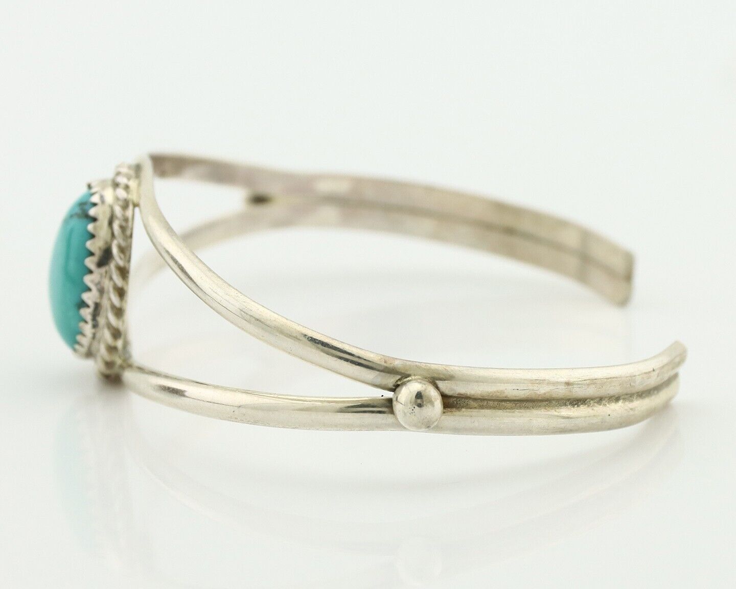 Navajo Bracelet 925 Silver Sleeping Beauty Turquoise Native Artist C.80's