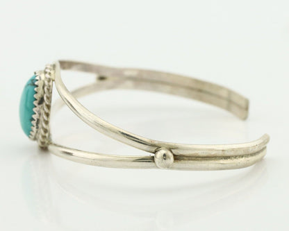 Navajo Bracelet 925 Silver Sleeping Beauty Turquoise Native Artist C.80's