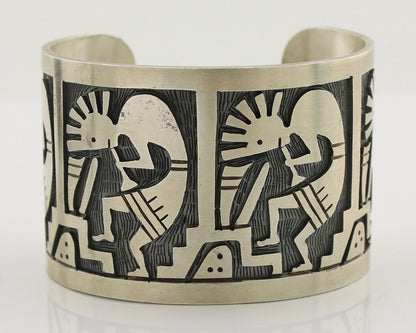 Navajo Kokopelli Bracelet 925 Silver Native American Artist Handmade C.80's