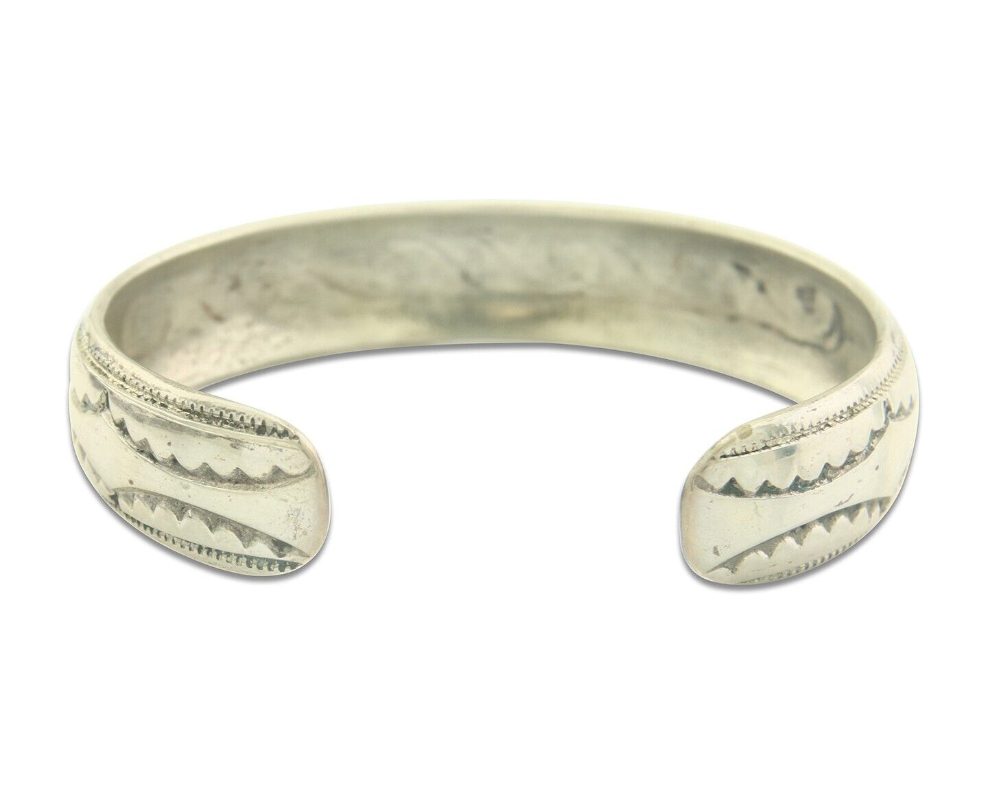 Navajo Bracelet 925 Silver Inlaid Turquoise Cuff Artist Signed LB C.80's