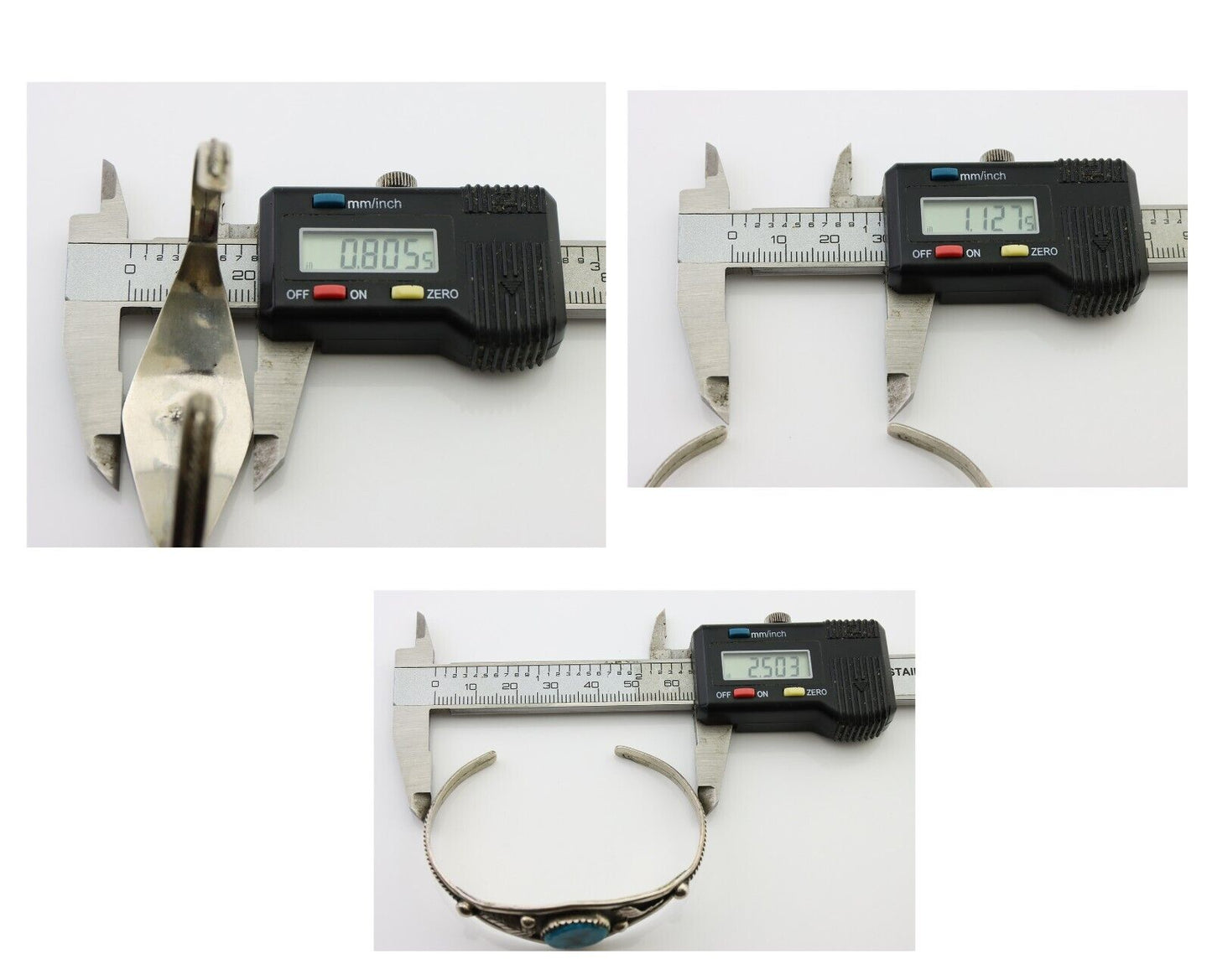 Navajo Handmade Bracelet 925 Silver Spiderweb Turquoise Native American C.80's