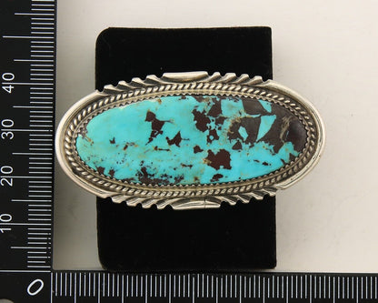 Navajo Ring 925 Sterling Turquoise Signed Begay C.80's Size 7.5