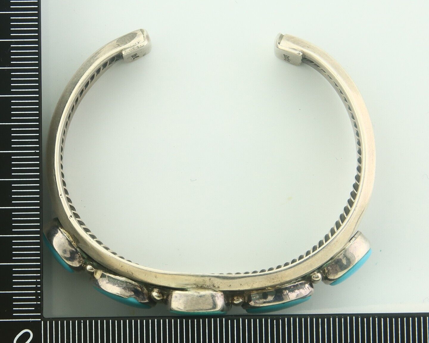 Navajo Bracelet 925 Silver Turquoise Cuff Artist Signed IDA M C.80's