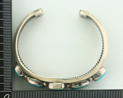 Navajo Bracelet 925 Silver Turquoise Cuff Artist Signed IDA M C.80's