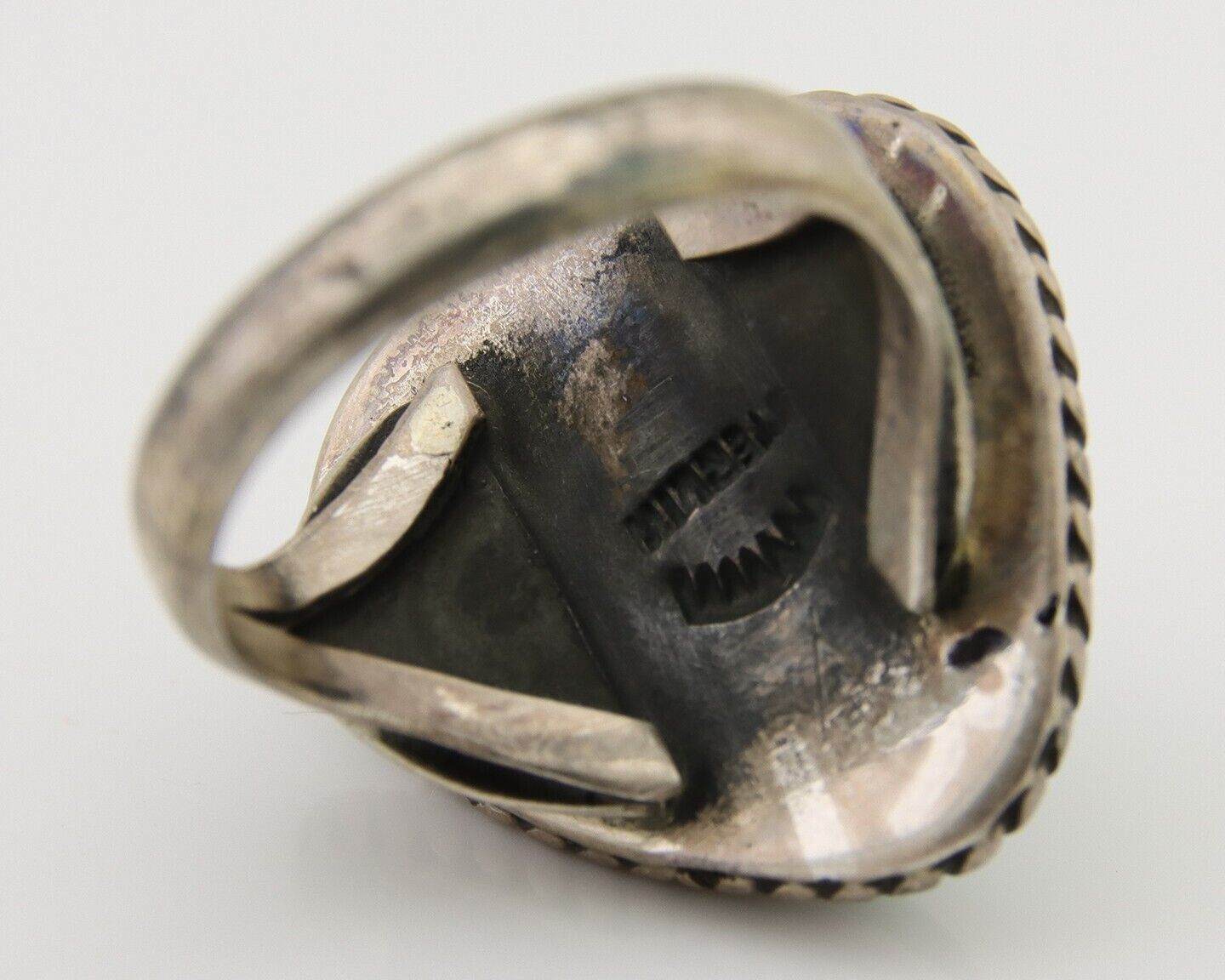Navajo Ring 925 Silver Royston Turquoise Artist Signed Sunset C.80's