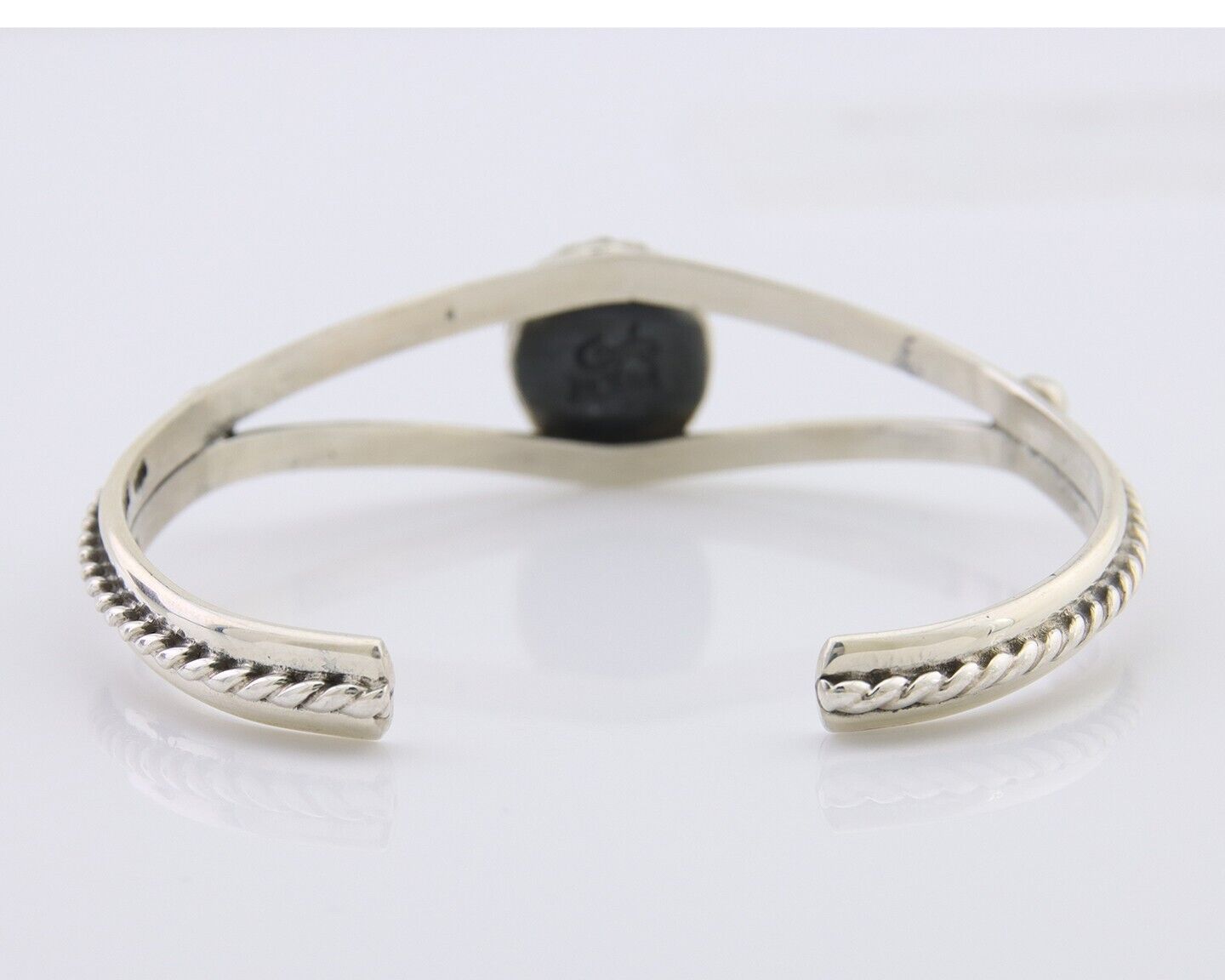 Navajo Bracelet 925 Silver Natural Turquoise Artist Signed Gecko C.80's