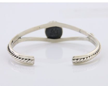 Navajo Bracelet 925 Silver Natural Turquoise Artist Signed Gecko C.80's