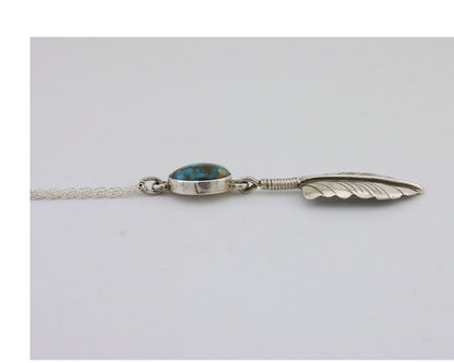 Navajo Turquoise Necklace 925 Silver Artist Signed M Montoya C.80's