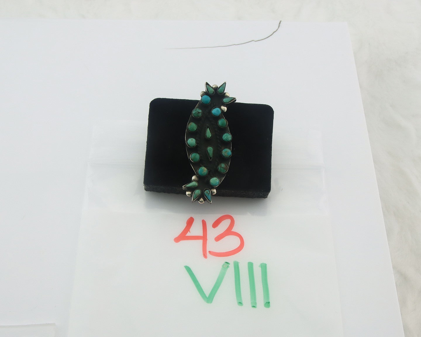 Navajo Ring Sterling Silver Authentic Vintage Turquoise Size 6.0