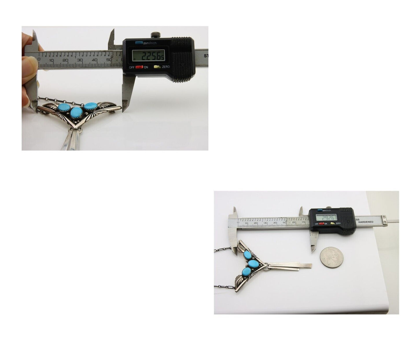 Navajo Turquoise Necklace 925 Silver Artist Signed De Chelly & NJ C.80's