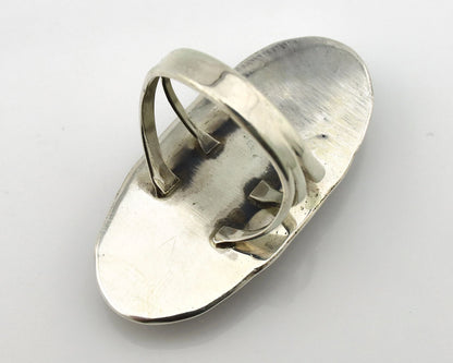 Navajo Ring .925 Silver Blue Southwest Turquoise Artist Talhat C.80's