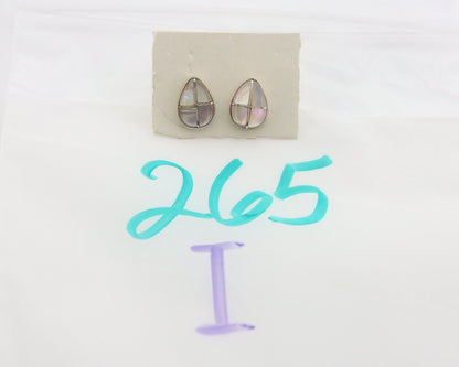 Navajo Earrings 925 Silver Pink Mussel Native American Artist C.80's
