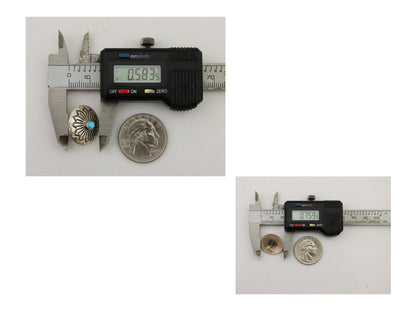 Navajo Shield Earrings 925 Silver Blue Turquoise Artist Signed SN C.80s