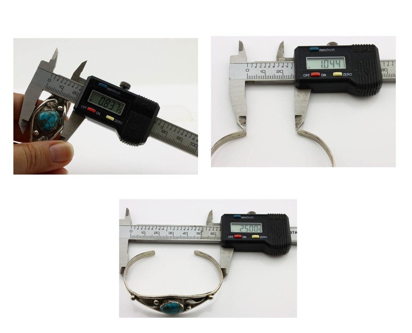 Navajo Bracelet 925 Silver Spiderweb Kingman Turquoise Native American C.80's