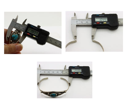 Navajo Bracelet 925 Silver Spiderweb Kingman Turquoise Native American C.80's