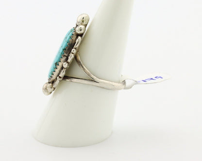 Navajo Ring 925 Silver Spiderweb Turquoise Native American Artist C.80's