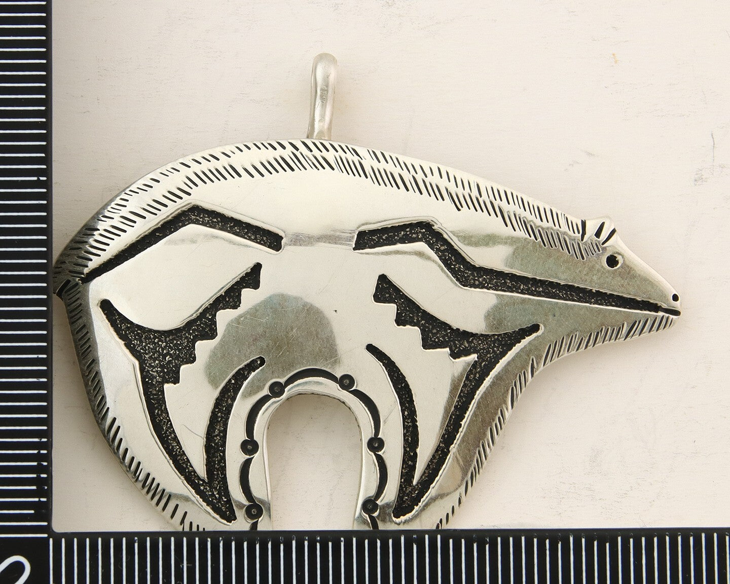Navajo 925 Silver Spirit Bear Pendant Artist Signed Thomas Singer C.80's