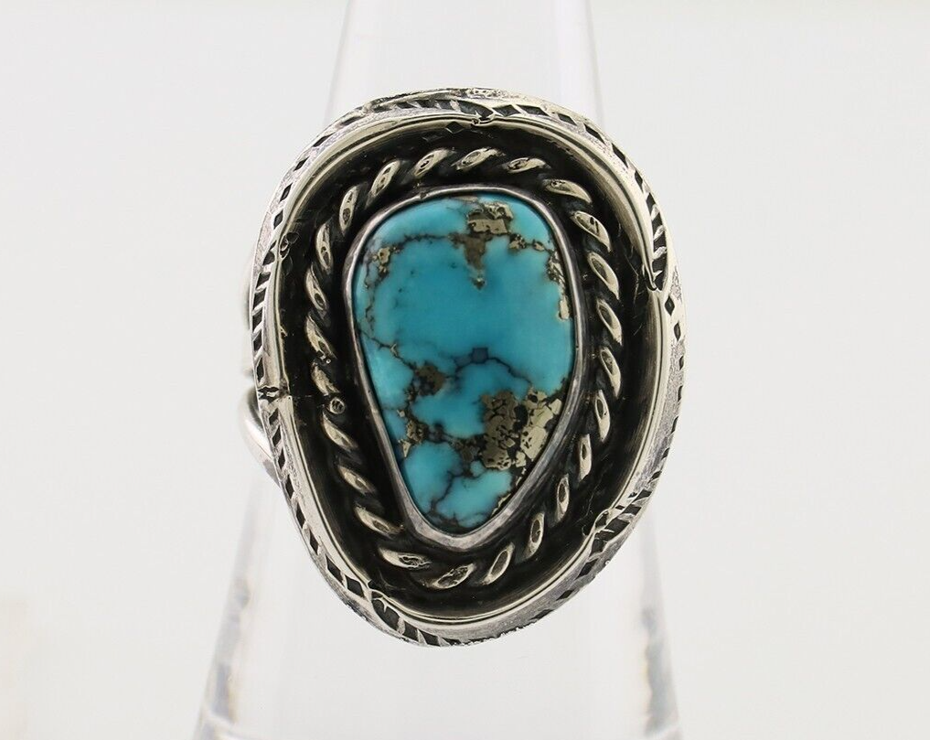 Navajo Handmade Ring 925 Silver Turquoise Native American Artist C.80's