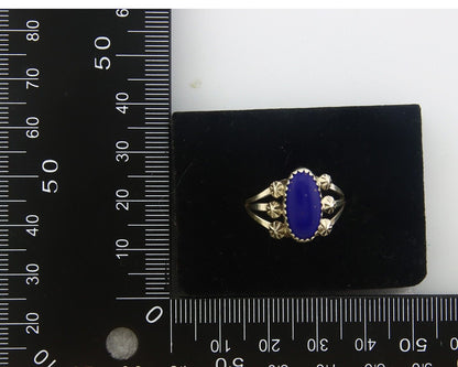 Navajo Ring 925 Sterling Natural Lapis Handmade Native Artist C.80's