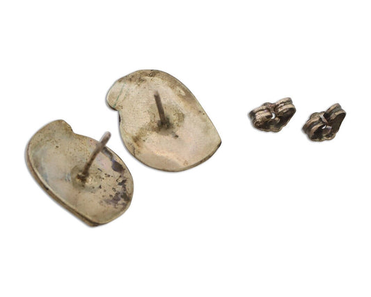 Navajo Earrings 925 Silver Natural Turquoise Native American Artist C.80's