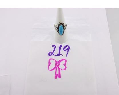 Navajo Ring .925 Silver Sleeping Beauty Turquoise Signed SkyStone Creations C80s