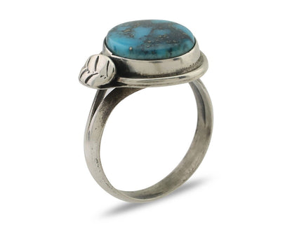 Navajo Ring 925 Silver Blue Turquoise Native American Artist Signed C.80's