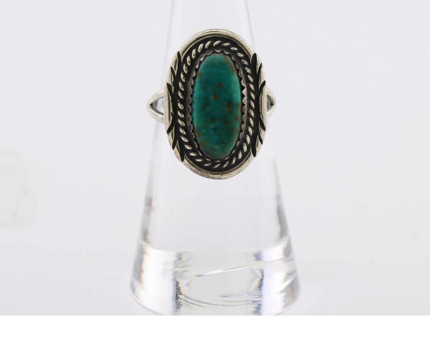 Navajo Handmade Ring 925 Silver Kingman Turquoise Size 6.25 C.80's