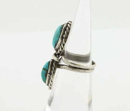 Navajo Ring 925 Silver Natural Blue Turquoise Native American Artist C.80's